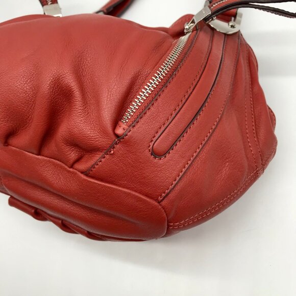 B. Makowsky Red Leather Shoulder Bag - Picture 7 of 10